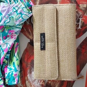 KATE SPADE RAFIA WOVEN BIFOLD WALLET